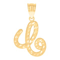14K Gold Initial Pendent C