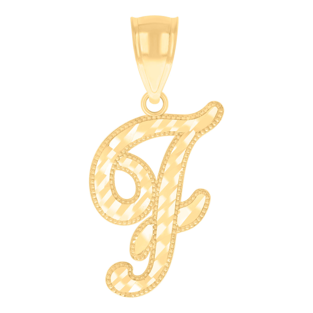 14K Gold Initial Pendent F