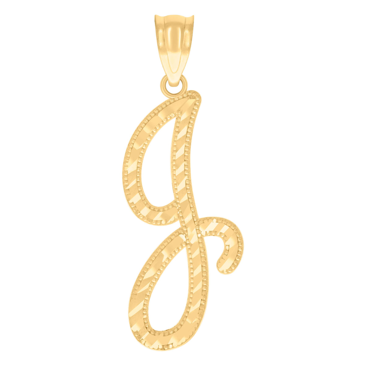 14K Gold Initial Pendent J
