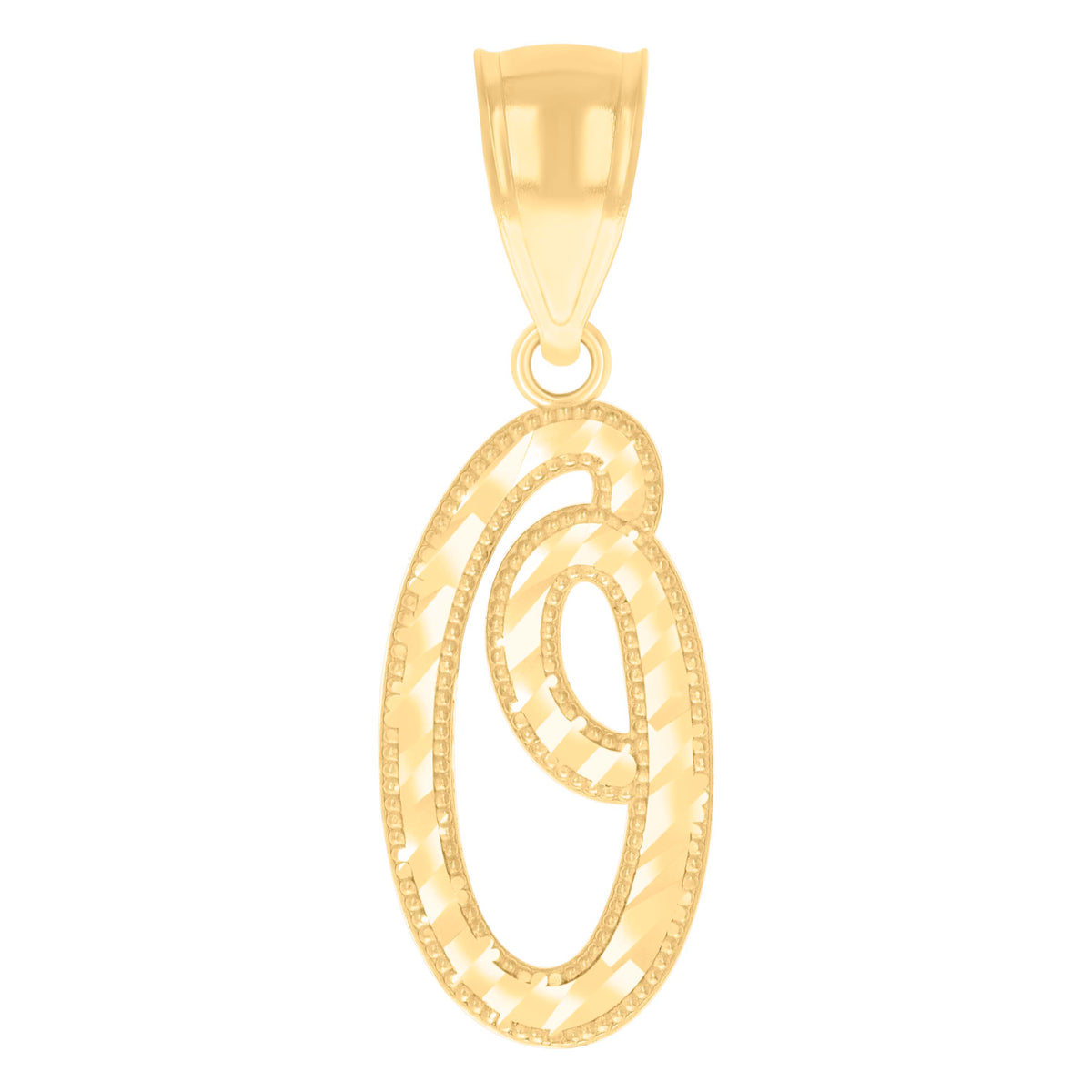 14K Gold Initial Pendent O