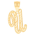 14K Gold Initial Pendent U