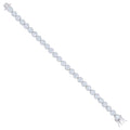 925 Sterling Silver Women Cubic-Zirconia Fashion Link Bracelet 7 Inches