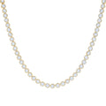 925 Sterling Silver Yellow-tone Womens Cubic-Zirconia Fashion Link Necklace