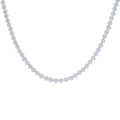 925 Sterling Silver Womens Cubic-Zirconia Flower Link Necklace