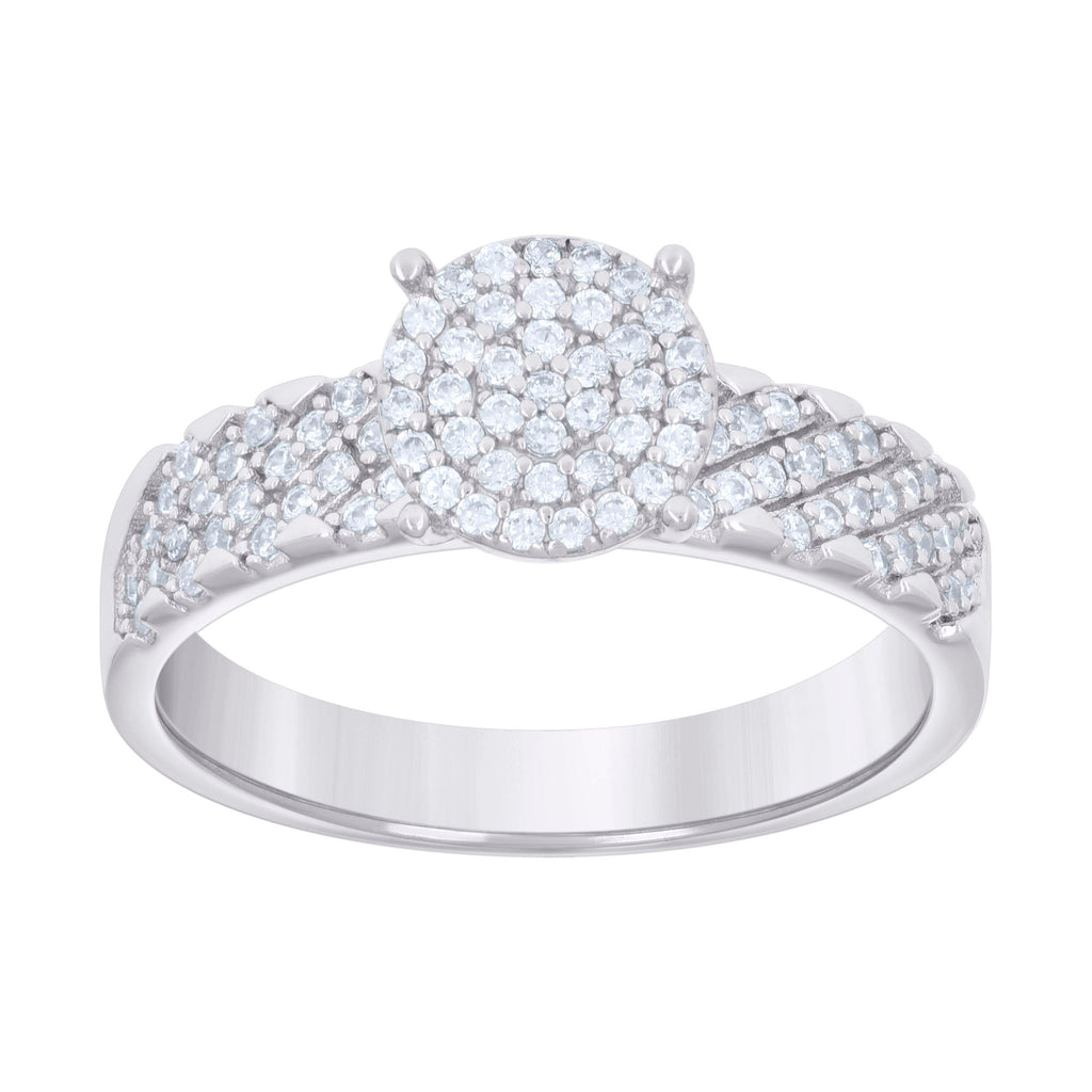 925 Sterling Silver Cubic-Zirconia His & Hers Trio Ring Set Size 6