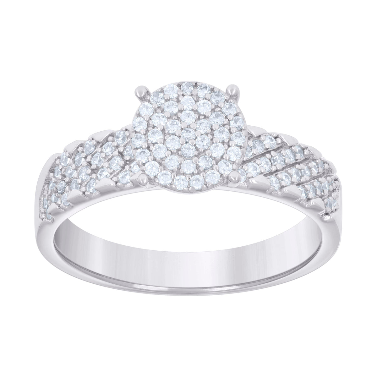 925 Sterling Silver Cubic-Zirconia His & Hers Trio Ring Set Size 6