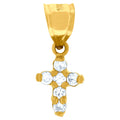 10K Yellow Gold Unisex Cubic Zirconia Cubic-Zirconia Cross Religious Charm Pendant