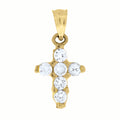 10K Yellow Gold Womens Round Cubic Zirconia Cubic-Zirconia Cross Pendant