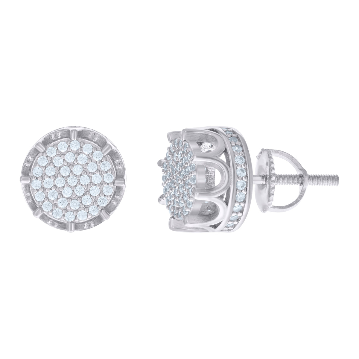 925 Sterling Silver Womens Moissanite 0.62Ct Stud Earrings