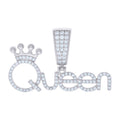 925 Sterling Silver Womens Moissanite 0.71ct Queen Talking Fashion Pendant