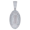 925 Sterling Silver Mens Moissanite 1.38ct Football Sports Pendant