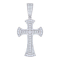 925 Sterling Silver Mens 1.40ct Moissanite Cross Religious Charm Pendant