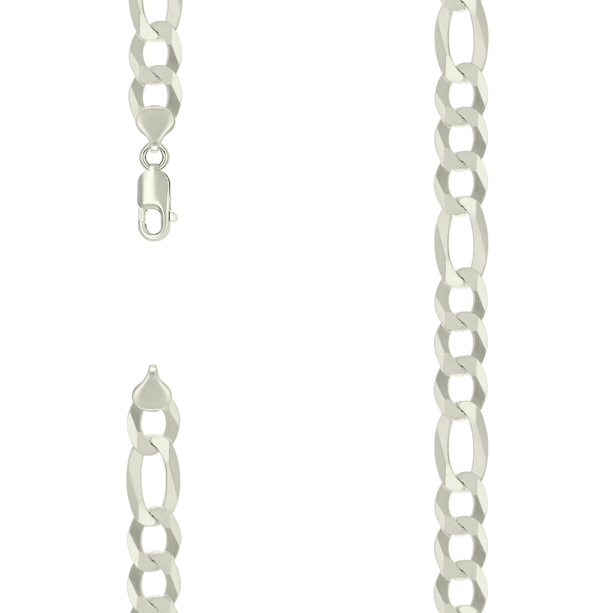 925 Silver Super Flat Figaro Chain 11mm