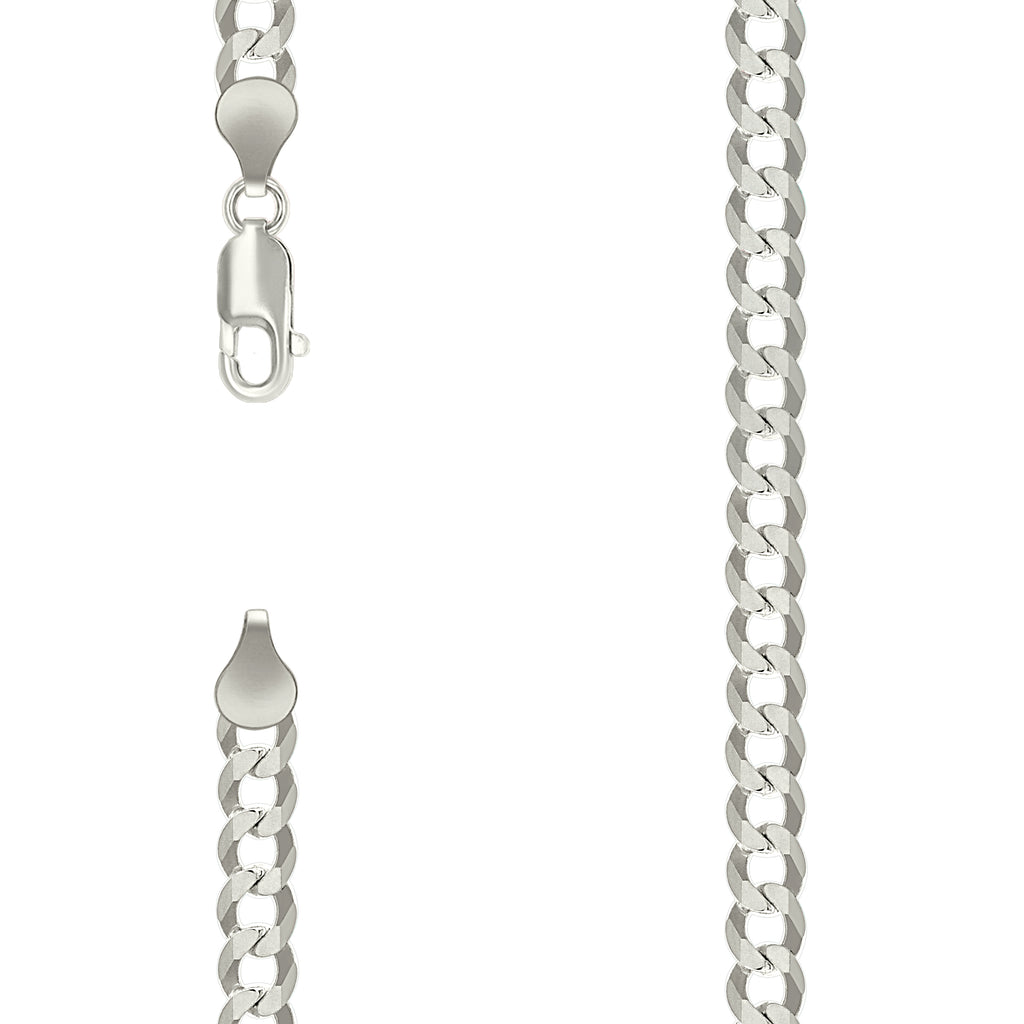 925 Silver Solid Super Flat Cuban Chain Silver 6mm-18