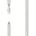 925 Silver Solid Super Flat Cuban Chain Silver 6mm-8