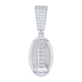 925 Sterling Silver Mens Cubic-Zirconia Football Sports Pendant