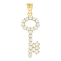 10K Yellow Gold Unisex Cubic Zirconia Cubic-Zirconia Key To My Heart Charm Pendant