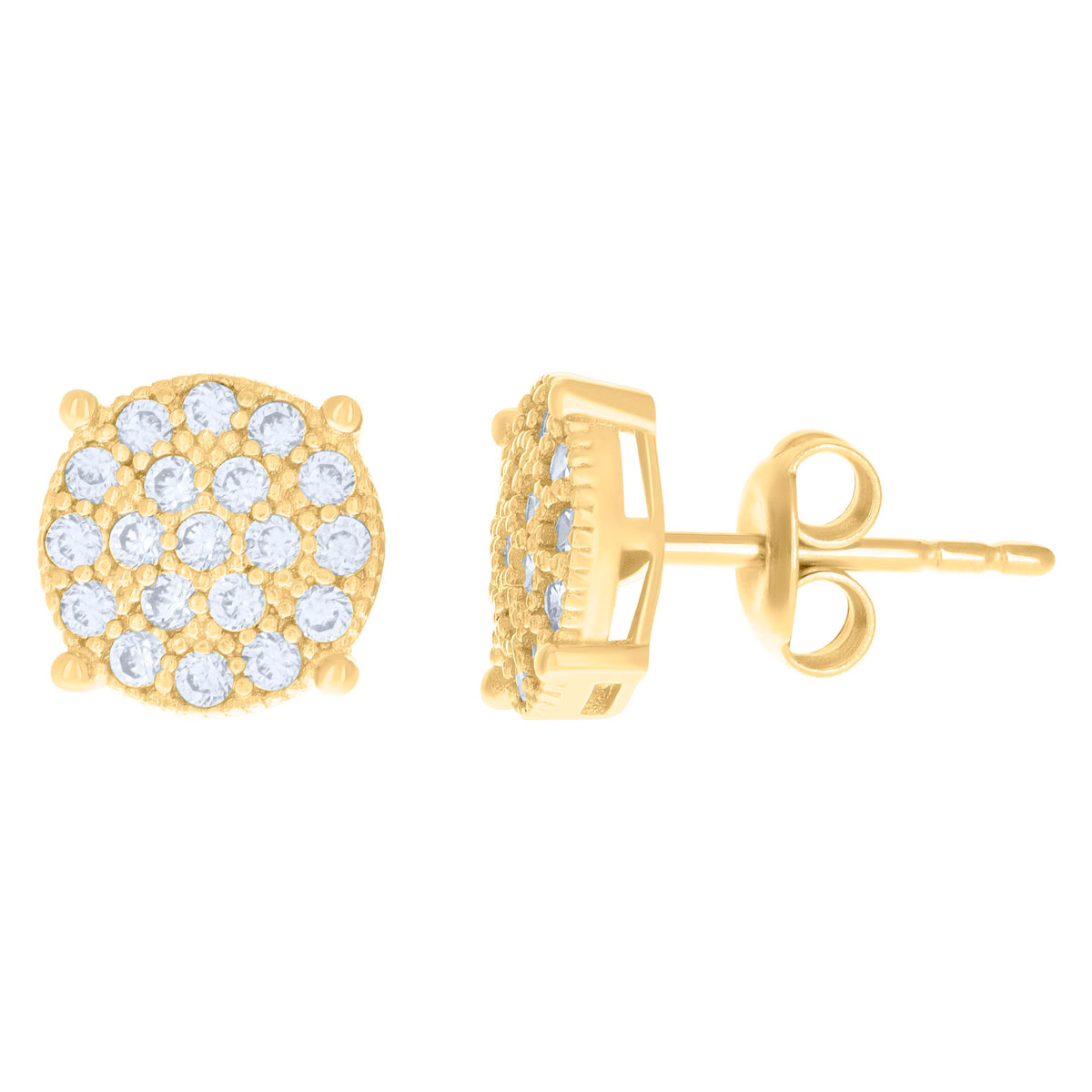 10K Yellow Gold Womens Cubic-Zirconia Fashion Stud Earrings