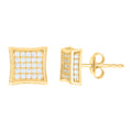 10K Yellow Gold Womens Cubic-Zirconia Square Fashion Stud Earrings