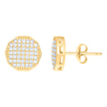 10K Yellow Gold Womens Cubic-Zirconia Octagon Fashion Stud Earrings
