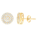 10K Yellow Gold Womens Baguette Round Cubic-Zirconia Fashion Stud Earrings