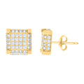 10K Yellow Gold Womens Cubic-Zirconia Square Fashion Stud Earrings