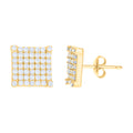 10K Yellow Gold Womens Cubic-Zirconia Square Fashion Stud Earrings