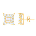 10K Yellow Gold Womens Cubic-Zirconia Square Fashion Stud Earrings