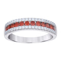 925 Sterling Silver Womens Red White Cubic-Zirconia Fashion Ring Size 7