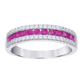925 Sterling Silver Womens Red White Cubic-Zirconia Fashion Ring Size 8