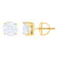 14K Yellow Gold 6mm Moissanite Screw Back Earrings
