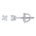 14K White Gold 3mm Moissanite Screw Back Earrings