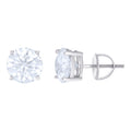 14K White Gold 8mm Moissanite Screw Back Earrings