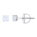 10K White Gold Unisex Moissanite 0.60ct Solitaire Stud Earrings