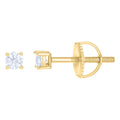 925 Sterling Silver Yellow-tone Womens 0.20ct Moissanite 3mm Stud Earrings Screw Back
