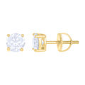 925 Sterling Silver Yellow-tone Womens 1.6ct Moissanite Fashion Stud Earrings
