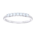 925 Sterling Silver Womens Cubic-Zirconia Single Row CZ Wedding Band Ring Size 5