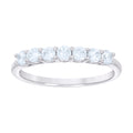 925 Sterling Silver Womens Cubic-Zirconia Single Row CZ Wedding Band Ring Size 6