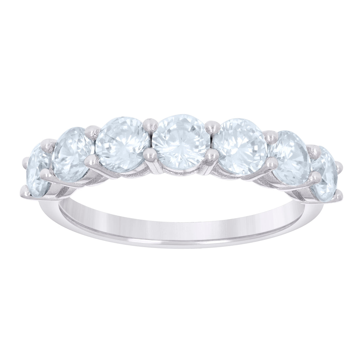 925 Sterling Silver Womens Cubic-Zirconia Single Row CZ Wedding Band Ring Size 9