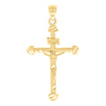 10K Yellow Gold Womens Mens Unisex Crucifix Cross Religious Charm Pendant