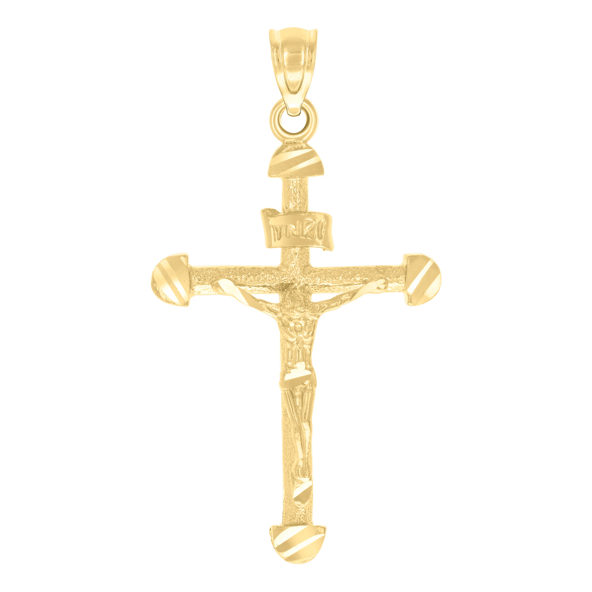10K Yellow Gold Womens Mens Unisex Crucifix Cross Religious Charm Pendant