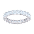 925 Sterling Silver Womens Princess-Cut Cubic-Zirconia Eternity Engagement Ring