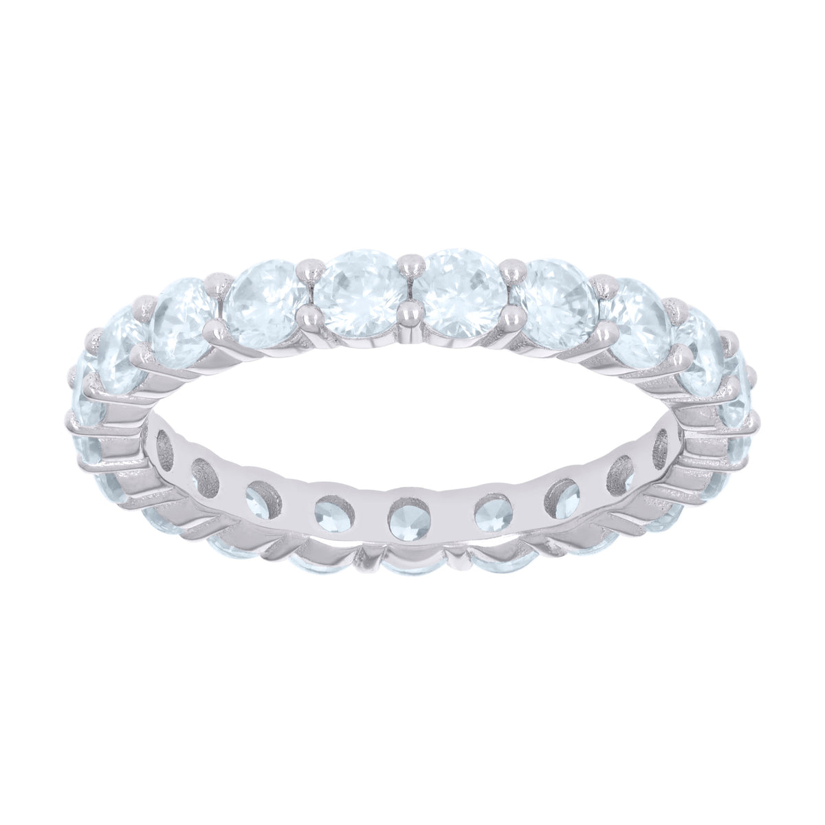925 Sterling Silver Womens Cubic-Zirconia Eternity Engagement Ring