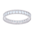 925 Sterling Silver Womens Cubic-Zirconia Single Row CZ Eternity Engagement Ring