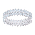 925 Sterling Silver Womens Baguette Cubic-Zirconia Eternity Engagement Ring Size 7