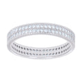 925 Sterling Silver Womens Cubic-Zirconia Double Row CZ Wedding Band Ring Size 6