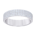 925 Sterling Silver Womens Cubic-Zirconia Four Row CZ Wedding Band Ring Size 10