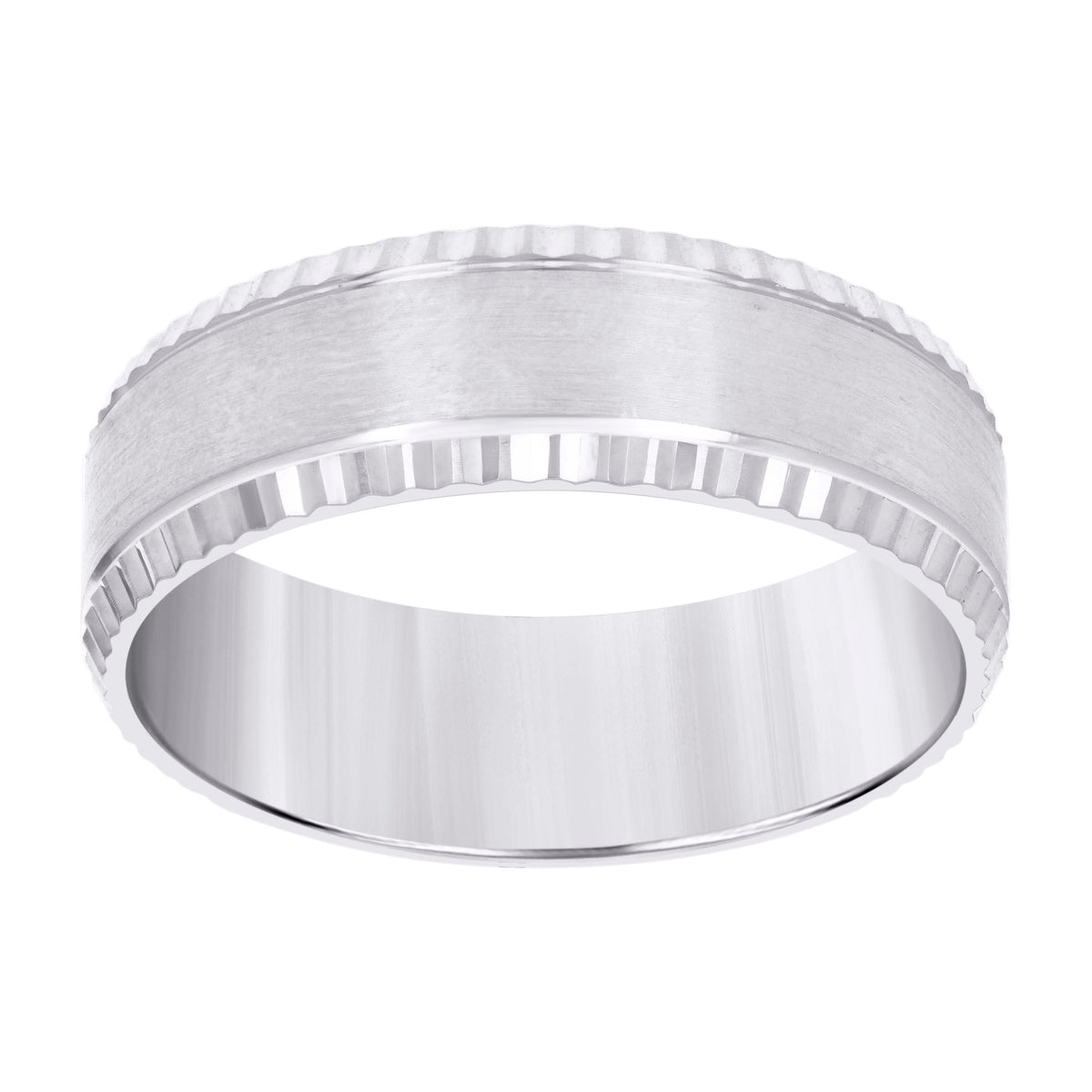 14K White Gold Band Ring 8mm-13