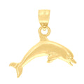 10K Yellow Gold Womens Dolphin Animal Charm Pendant