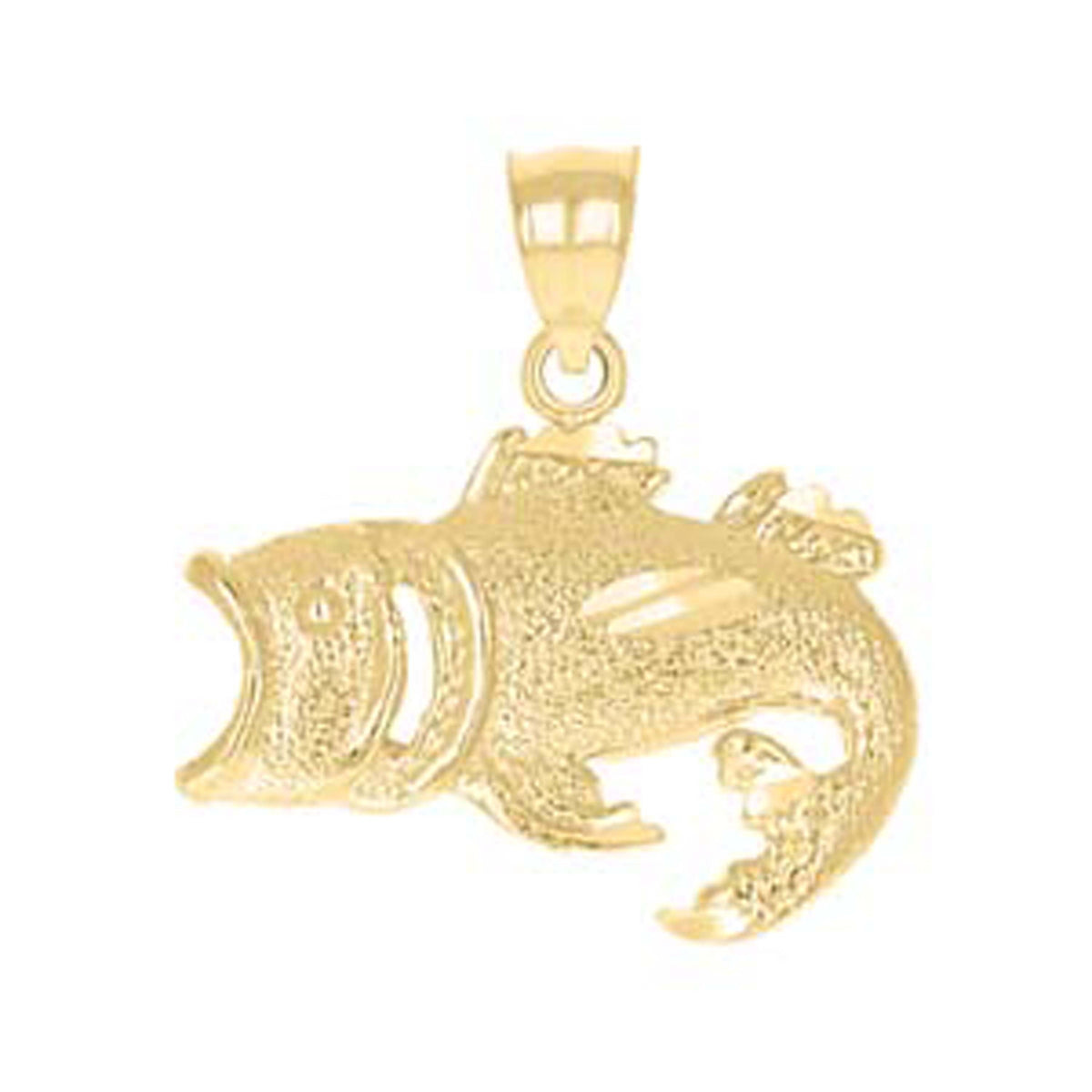 10K Yellow Gold Womens Fish Animal Charm Pendant